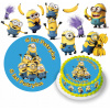 DIGITÁLNA TLAČ Opłatek na tort MINIONKY GRU MINIONS + POSTAVY + TEXT 2