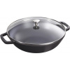 Staub Wok okrúhly čierny 30cm liatinový