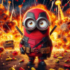 CUKROVÁ TLAČ jedlý obrázok na tortu Cukrová hmota Minionek Deadpool + MENO