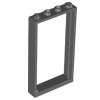 60596 Dark Bluish Gray Door, Frame 1 x 4 x 6 with 2 Holes on Top and Bottom (Tmavě modrošedé dveře, rám 1 x 4 x 6 se dvěma otvory nahoře a dole)