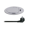 Vstavaná okrúhla 1-zásuvka do pracovnej dosky 1x230 + 1xUSB-C 2m strieborná PP122C-PD20 SOLIGHT