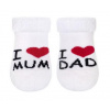 NEW BABY Froté ponožky I Love Mum and Dad veľ. 56 New Baby (5-6)