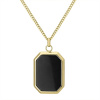 Manoki Pánský náhrdelník s černým achátem Pino Gold - chirurgická ocel WA795G Zlatá 70 cm