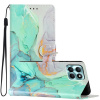 Peňaženkové kožené puzdro na Honor X6a - Green Marble