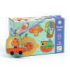 Djeco Puzzle Duo: Dopravné prostriedky (10 ks po 2 dieliky)