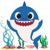 CUKROVÁ TLAČ jedlý obrázok na tortu Cukrová hmota Baby Shark žralok + MENO TEXT