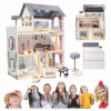 Domček pre bábiky MultiShop_MST DOMČEK PRE BÁBIKY DREVENÝ POSCHODOVÝ LED 78 cm