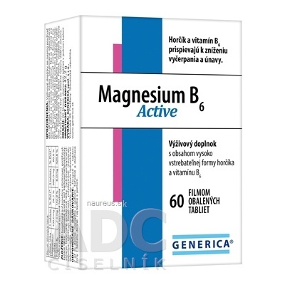 GENERICA spol. s r.o. GENERICA Magnesium B6 Active tbl 1x60 ks 60 ks