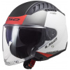 LS2 COPTER II-06 URBANE skúter jet prilba matná biela/červená veľ. XL