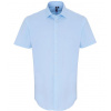 Premier Workwear Pánska bavlnená košeľa s krátkym rukávom PR246 Pale Blue -ca. Pantone 2717C XL