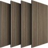 tectake 406037 akustické panely sonic wall drevený vzhľad - tmavý dub, sada 4 ks