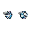Strieborné náušnice pecka s kryštálmi Swarovski modré okrúhle 31336.3 blue style