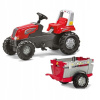 Rolly Toys Šlapací traktor Rolly Junior RT s vlečkou červeno-šedý
