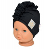 Baby Nellys Jarná /jesenná bavlnená čiapka - turban, čierna, vel. 80/86