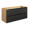 CMD Skrinka do kúpeľne OCEAN BLACK 82-120-2S, Dub olejovovaný/čierna
