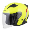 Otvorená prilba na motocykel CASSIDA Reflex 2.0 Safety žltá fluo/červená/sivá/reflexná strieborná M
