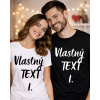 Tričká pre páry - „Vlastný text'' Veľkosť: XL, Dizajn: 2, Farba trička: Červené dámske