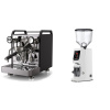 Rocket Espresso Mozzafiato FAST V, black + Eureka Atom W 75, white