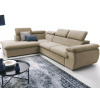 Rohová sedacia súprava Viera, svetlo béžová látka, ľavý roh