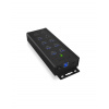 ICY BOX IB-HUB1703-QC3 USB 3.2 Gen 1 (3.1 Gen 1) Type-B 5000 Mbit/s Černá