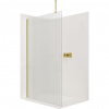 CERANO - Sprchová zástena Walk-in Onyx Top L/P - guľatá vzpera - zlatá kartáčovaná, ryhované sklo - 90x200 cm, CER-CER-8050BD1604