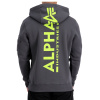Alpha Industries Back Print Hoody pánska mikina vintage grey Veľkosť: L, Farba: šedá