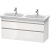 DURAVIT DuraStyle závesná skrinka pod dvojumývadlo, 2 zásuvky, 1230 x 448 x 610 mm, biela vysoký lesk, DS649802222