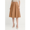 Kožená sukňa Forte Forte hnedá farba, midi, áčkový strih, 14015.my.skirt 36