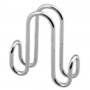 Aqualine Chrom Line Závesný háčik na sprchové zásteny dvojitý, chróm, 37030