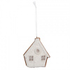 Clayre & Eef Závesná dekorácia zasnežená perníková chalúpka Frosted Ginger - 9*1*10 cm - Clayre & Eef
