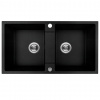 Kuchinox Rab, 2-komorový granitový drez 800x440x186 mm, čierna škvrnitá, LAV-SBF_720Y