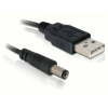 Delock Napájací kábel USB USB-A zástrčka, DC zástrčka 5,5 mm 1.00 m čierna 82197; 82197
