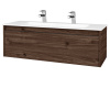 Dreja Umývadlová skrinka BONO SZZ 120 (umývadlo Pura) - D25 Teak / Úchytka T33 / D25 Teak