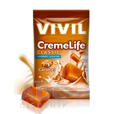 VIVIL BONBONS CREME LIFE CLASSIC drops s karamelovo-smotanovou príchuťou, bez cukru 1x110 g
