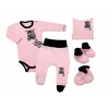 Baby Nellys | 5-ti dílná soupravička do porodnice Zebra - růžová, vel. 56 - 50 (0-1m)