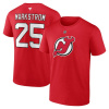 Fanatics Pánské tričko Jacob Markstrom #25 New Jersey Devils NHL Authentic Stack Name & Number T-Shirt - Red Veľkosť: L
