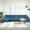 zahrada-XL Pohovka v tvare L modrá 260x140x70 cm zamat 3157241