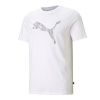 Pánské tričko Puma Cat Basic Tee - Velikost L – klasické sportovní tričko Puma v čistě bílém provedení s ikonickým Puma Cat logem v moderním grafickém provedení.