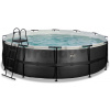 Bazén s filtráciou Black Leather pool Exit Toys kruhový oceľová konštrukcia 488*122 cm čierny od 6 rokov