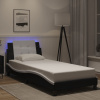 Rám postele s LED bez matrace Zadar černý a bílý 90x190 cm Černý 3214080