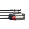 Stagg STC3CMXM, kabel 2x XLR samec/2x RCA, 3m