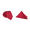Úzka kravata Tissino Polyester Red, modrá (Červená vrecková štvorcová kravata s modrými bodkami)