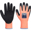 PORTWEST VIS-TEX HR CUT A646 / Zimné protiporezové nitrilové rukavice, úroveň D - oranžová/čierna S