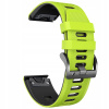Zeleno-čierny 26 mm mäkký silikónový remienok na hodinky Garmin Fenix 5X 6