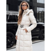 Dlhá biela dámska bunda s opaskom TY5491, ty5491-S S
