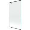 Mexen Next, 1-krídlová vaňová zástena 100 x 150 cm, 6mm číre sklo - čierny vzor, oceľová, 895-100-000-00-70-97