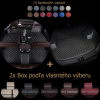 Luxusné autokoberce Dragonskin basic set klasik + 2x Box 14 farebných variant Farba kože: Diamond Farba kože : Hnedá