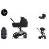 Cybex Platinum CYBEX e-Priam Travel Set + Cloud T Plus i-Size + Platinum Winter Footmuff sepia black 2024 matt black