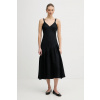Ľanové šaty Dkny P5JNCD88 čierna XS