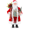 Dekorácia MagicHome Vianoce, Santa s taškou s darčekmi a stromčekom, keramika, 46 cm